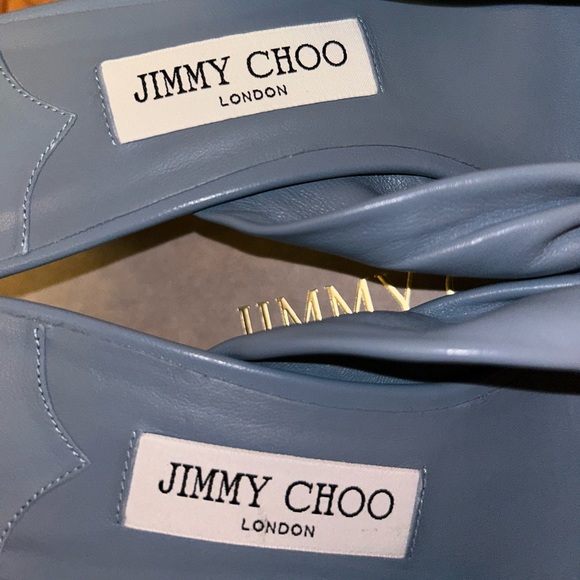 ❗️SOLD❗️NWT JIMMY CHOO Avenue 50 Smoky Blue Kitten Heel Mule Sandals - Picture 5 of 8